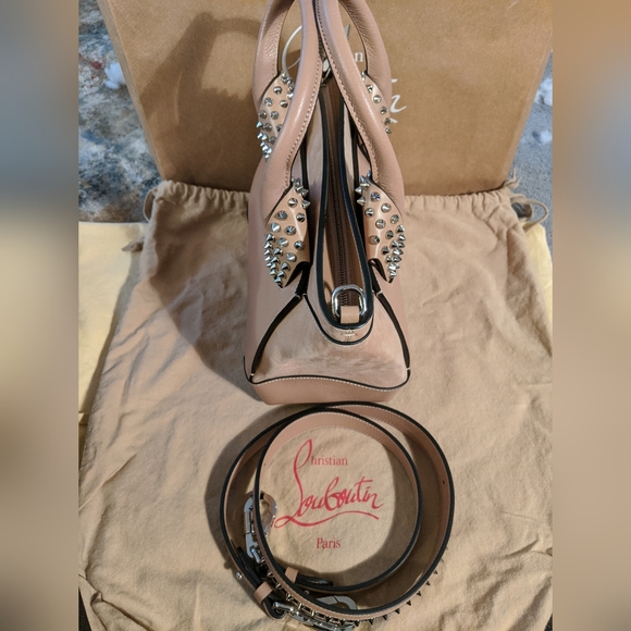 Christian Louboutin Eloise Satchel Spiked Leather Suede - Picture 10 of 12